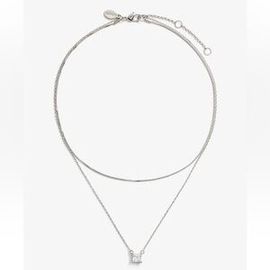 Express 2 Row Rhinestone Pendant Necklace